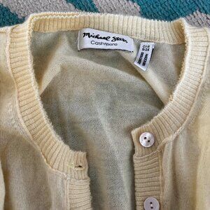 Michael Star Butter Yellow Cashmere Cardigan OS